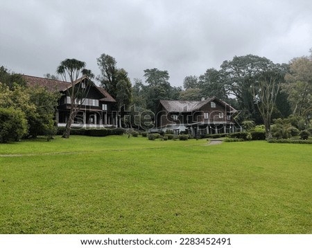 Photo of a house in the middle of a beautiful plantation