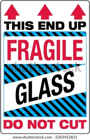 International Shipping Pictorial Labels Fragile Glass This End Up Do Not Cut