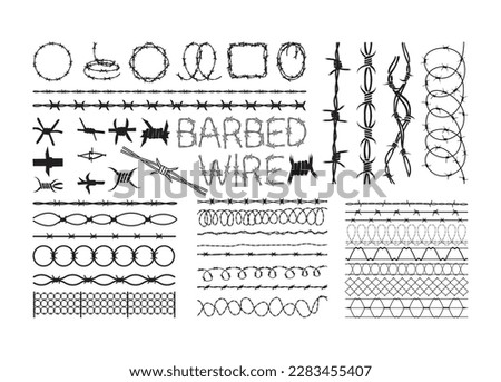 Barbed Wire vector For Print, Barbed Wire Clipart, Barbed Wire vector Illustration Royalty-Free Stock Photo #2283455407