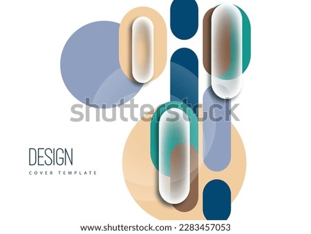 Overlapping geometric shapes and circles. Stylish trendy techno design background for business or technology presentations, internet posters or web brochure covers. Vector illustration