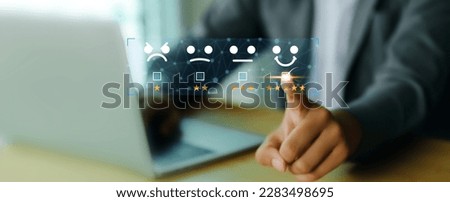 Customer service satisfaction survey feedback for business review rating and best service or finance digital marketing poll or user comment concepts. Royalty-Free Stock Photo #2283498695
