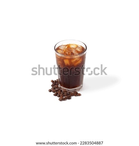 Ice americano and coffee beans with white background Royalty-Free Stock Photo #2283504887