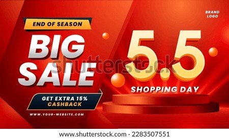 A big sale ad banner 5.5 shopping day event red background