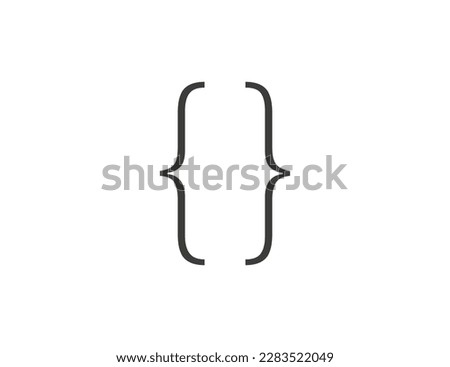 Curly braces, curly brackets icon. Vector illustration. Royalty-Free Stock Photo #2283522049