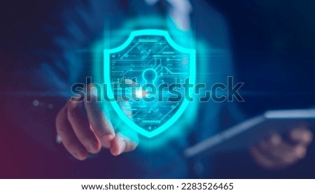 Business with technology. Concepts of surveillance and security scanning of digital program cyber futuristic applications. Cyber security is critical to doing business in the era of AI computing. Royalty-Free Stock Photo #2283526465