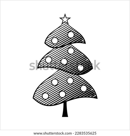 Christmas Tree, Christmas Tree Icon Vector Art Illustration
