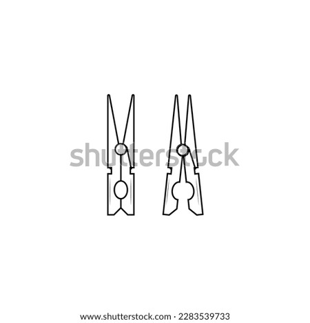 Clothespin icon isolated vector graphics