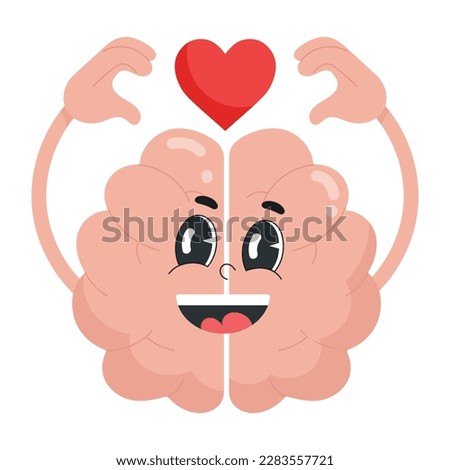 Flat sticker of mental wellbeing concept 