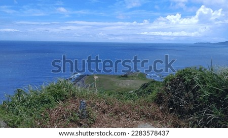 The view of the coast with azure sea and sky in Badouzi in Keelung in Taiwan