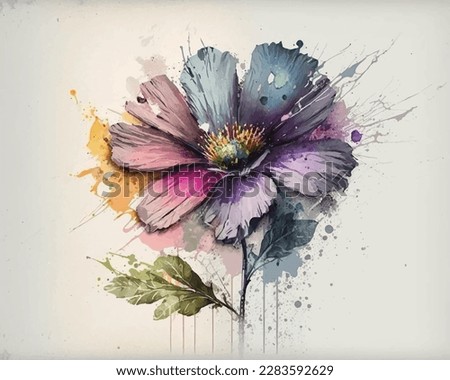 Bouquet composition decorated with dusty pink watercolor flowers and eucalyptus greenery Floral elements collection, watercolor flower set
watercolor background with leaves