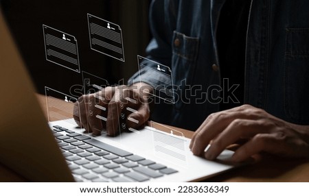 People using laptop while edit online shared document that can access online from cloud service. Work anywhere that can approve or correct file with real time storage and backup