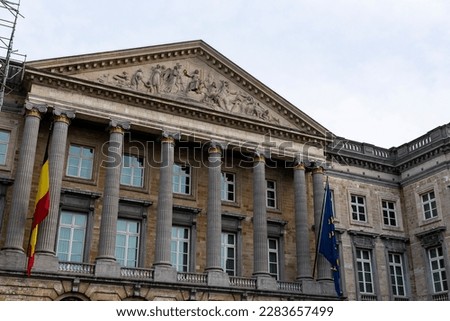 Front of the Belgian Parliament Royalty-Free Stock Photo #2283657499