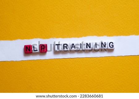 NLP training - word concept on cubes, text, letters