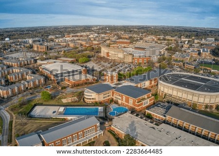 Aerial View of the Town and University of Auburn, Alabama Royalty-Free Stock Photo #2283664485