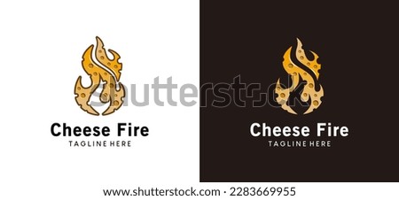 Creative abstract modern flame cheese logo design