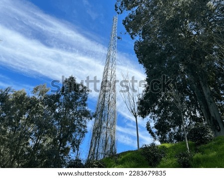 High-rise building. Tower. Communication pole. Base station Royalty-Free Stock Photo #2283679835
