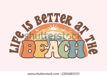 Vintage summer beach t-shirt design, Retro t-shirt design for print, Retro summer