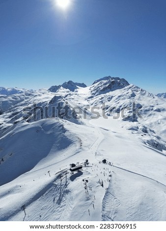 Les Sybelles ski station (drone picture)