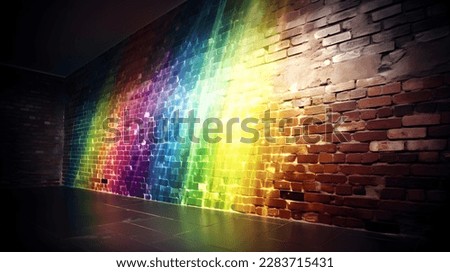 Rainbow Film Style Lens Flare on wall background Royalty-Free Stock Photo #2283715431