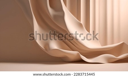 Light Beige Background with Light and Shadows Pattern for Product Presentation Royalty-Free Stock Photo #2283715445