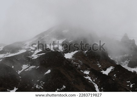 The mountain of Puy of Sancy in Mont-Dore in Auvergne in France during winter