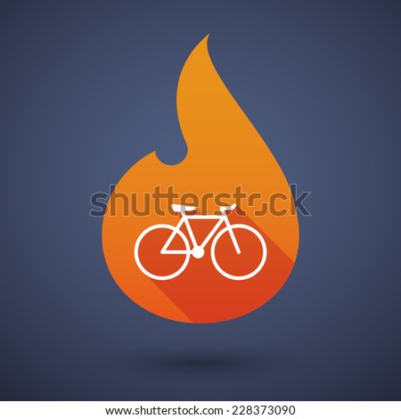Illustration of a flame icon with a bicycle