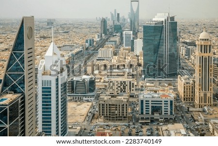 Aerial panorama of downtown of Riyadh city, Al Riyadh, Saudi Arabia Royalty-Free Stock Photo #2283740149