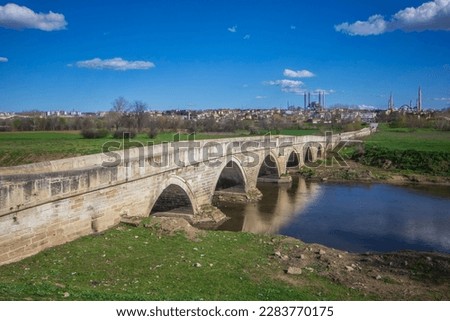 The Lonely Eye bridge is one of the uniquely beautiful works of Mimar Sinan. It is on the Tunca river.