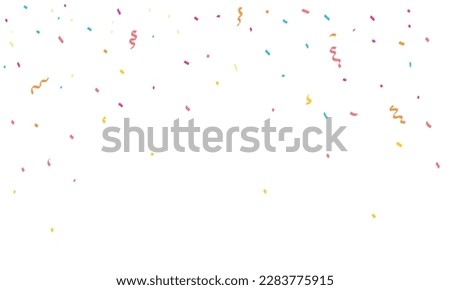 congratulatory background with colored confetti and serpentine. Vector illustration Royalty-Free Stock Photo #2283775915