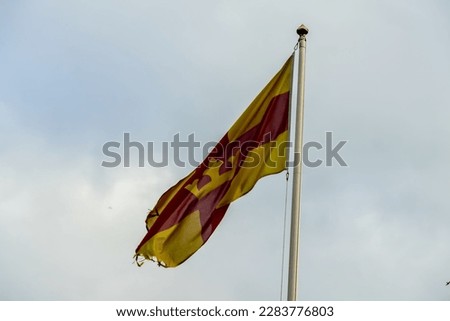 flags of different countries on background of blue sky, beautiful photo digital picture