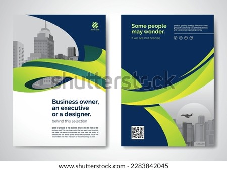 Template vector design for Brochure, AnnualReport, Magazine, Poster, Corporate Presentation, Portfolio, Flyer, infographic, layout modern with blue color size A4, Front and back, Easy to use and edit. Royalty-Free Stock Photo #2283842045