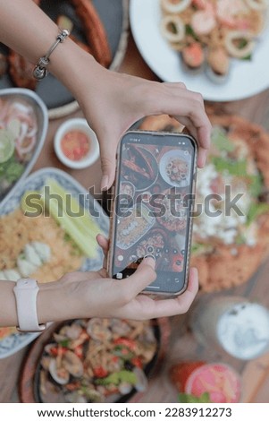 This top view photo features a beautiful arrangement of various delicious foods, showcasing an assortment of colors, textures, and shapes.