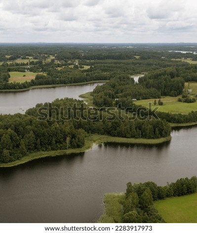 Latvian countryside, Lake  Lielais Gausls in Latgale.
