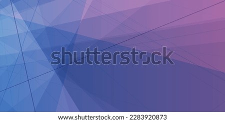 Colorful Modern Style Triangle Shaped Translucent Overlaying Planes, Geometric Shapes and Lines Pattern - Abstract Futuristic Gradient Vector Background - Dark Blue and Purple Colors, Design Template