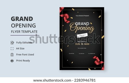 Grand Opening Flyer Template, Realistic grand Opening Invitation, Inauguration Flyer Template, Grand opening ceremony invitation flyer Royalty-Free Stock Photo #2283946781
