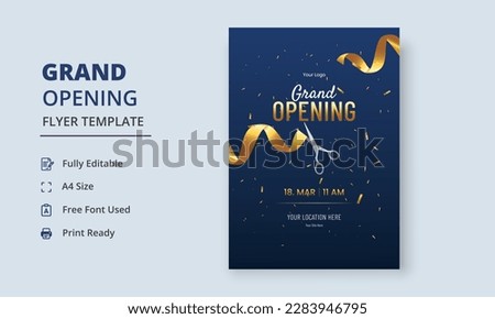 Grand Opening Flyer Template, Realistic grand Opening Invitation, Inauguration Flyer Template, Grand opening ceremony invitation flyer Royalty-Free Stock Photo #2283946795