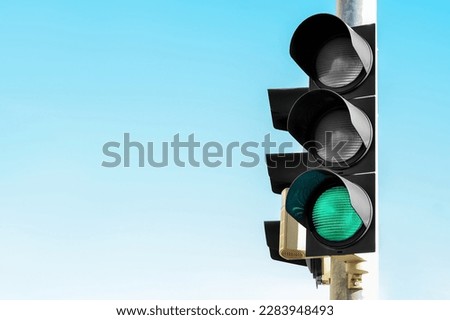 View of traffic lights city, closeup Royalty-Free Stock Photo #2283948493