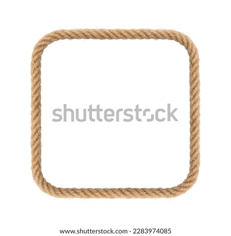 Rope frame in shape square -Endless rope loop isolated on white Royalty-Free Stock Photo #2283974085