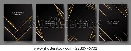 set luxury black geometry with shiny gold line design background vector. luxury elegant theme Royalty-Free Stock Photo #2283976701