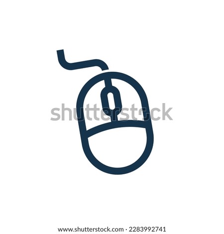 Wired wheeled computer mouse icon. Vector.
