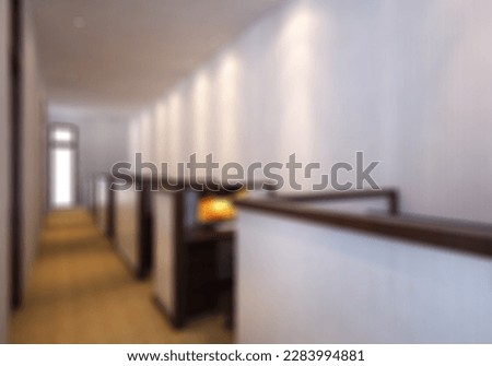 Defocused and Blur Photo of Cozy and Minimalist Office Room Interior Design