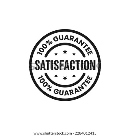 100% Satisfaction Label or 100% Satisfaction Guarantee Sign Vector Isolated in Flat Style. 100% Satisfaction Guaranteed Label Vector for product packaging. 100% Satisfaction Label Vector Isolated. Royalty-Free Stock Photo #2284012415