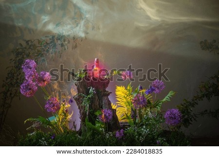 bottle of magic potions in  magical forest Royalty-Free Stock Photo #2284018835