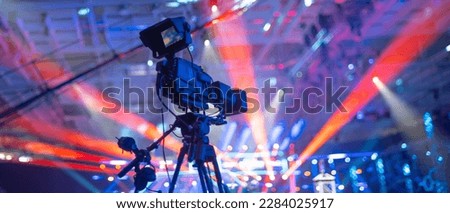 studio camera at the concert. television shooting Royalty-Free Stock Photo #2284025917
