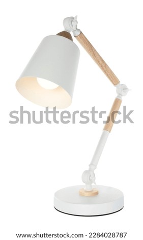 Stylish modern table lamp isolated on white Royalty-Free Stock Photo #2284028787