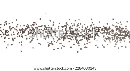 Fertilizer brown chemical accelerate growth fly fall explosion, many tiny ball fertilizer for planting float throw in mid air. White background isolated high speed freeze motion Royalty-Free Stock Photo #2284030243