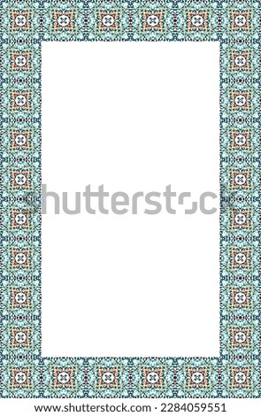 Islamic Rectangle frame geometric pattern ornament with isolated background for greeting cards , banner, poster, and invitation wedding , certificate.