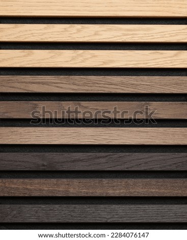 Nice Oak Wood Acoustic Panels Natural Texture Background Royalty-Free Stock Photo #2284076147