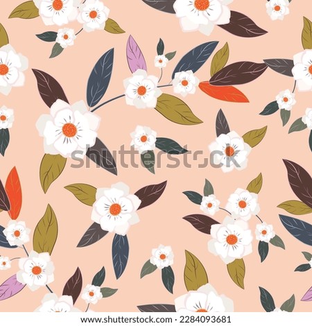 Cute hand drawn vintage floral pattern seamless  background vector illustration for fashion,fabric,wallpaper and print design

