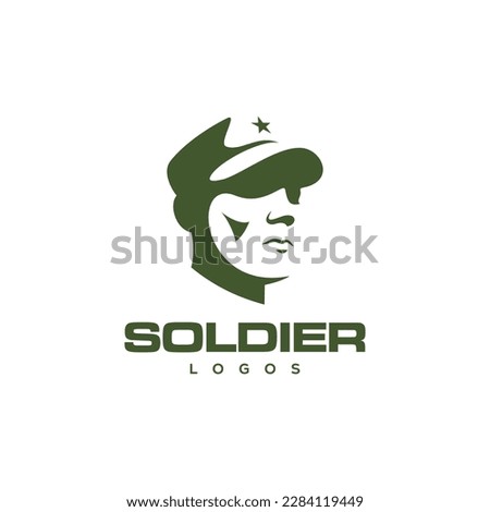 Military soldier logo mascot template. Soldier special force vector icon. Royalty-Free Stock Photo #2284119449